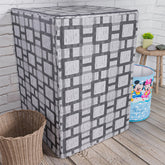 Kuber Industries Washing Machine Cover | Big Check Washing Machine Cover | Soft PVC | Top Load Fully-Automatic Washing Machine Cover | Gray